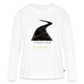 Trust the Journey Motivational Road Design - Frauen Premium Bio Langarmshirt - Weiß - Vorne - Julia (174cm)