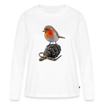 Robin de la Paix - T-shirt manches longues Premium bio Femme - blanc - Devant - Julia (174cm)