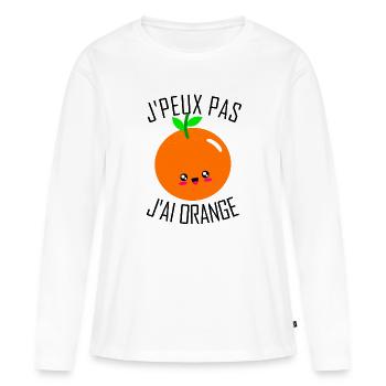orange - T-shirt manches longues Premium bio Femme - blanc - Devant - Julia (174cm)
