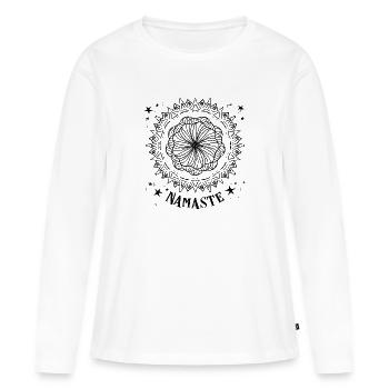 Mandala Shirt Sternchen - Frauen Premium Bio Langarmshirt - Weiß - Vorne - Julia (174cm)