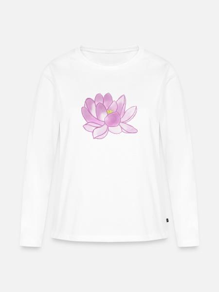 Lotusblüte - Frauen Premium Bio Langarmshirt - Weiß