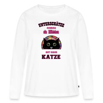 maedchen katze - Frauen Premium Bio Langarmshirt - Weiß - Vorne - Julia (174cm)