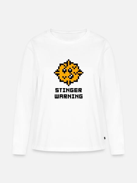 Stinger Warning - Frauen Premium Bio Langarmshirt - Weiß