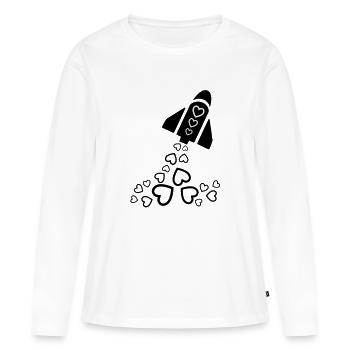 Rocket with love - Frauen Premium Bio Langarmshirt - Weiß - Vorne - Julia (174cm)