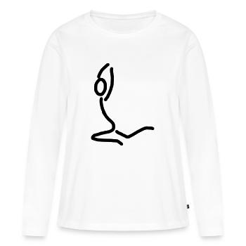 iYpsilon Jubelsprung - Frauen Premium Bio Langarmshirt - Weiß - Vorne - Julia (174cm)