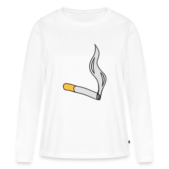 cigarette - T-shirt manches longues Premium bio Femme - blanc - Devant - Julia (174cm)