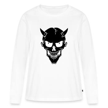 Devil - Frauen Premium Bio Langarmshirt - Weiß - Vorne - Julia (174cm)