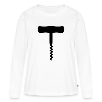 Tire-bouchon - T-shirt manches longues Premium bio Femme - blanc - Devant - Julia (174cm)