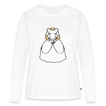 robe de mariée clipart jupe robe prince de mariage - T-shirt manches longues Premium bio Femme - blanc - Devant - Julia (174cm)