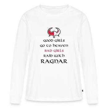 Bad Girls Raid With Ragnar - T-shirt manches longues Premium bio Femme - blanc - Devant - Julia (174cm)