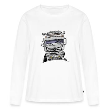 0807 M truck white - Women's Premium Organic Long Sleeve Shirt - white - Front - Julia (174cm)