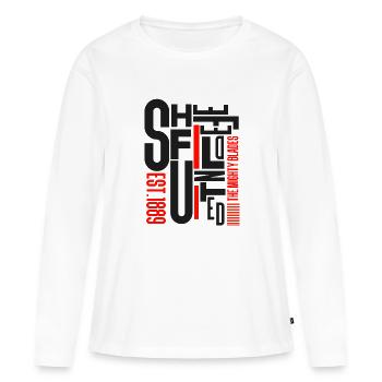 Sheffield - T-shirt manches longues Premium bio Femme - blanc - Devant - Julia (174cm)