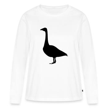 Gans - Frauen Premium Bio Langarmshirt - Weiß - Vorne - Julia (174cm)