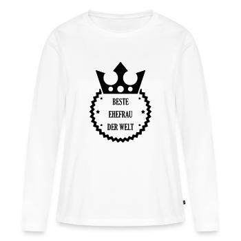 Ehe Hochzeit Liebe Paar Ehemann Frau Braut Love - Frauen Premium Bio Langarmshirt - Weiß - Vorne - Julia (174cm)
