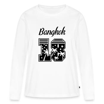 bangkok 18 - Frauen Premium Bio Langarmshirt - Weiß - Vorne - Julia (174cm)