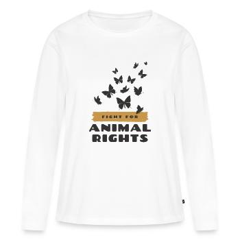Animal Rights / Bien-être animal - T-shirt manches longues Premium bio Femme - blanc - Devant - Julia (174cm)