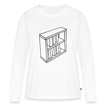 Conception clipart de bibliothèque - T-shirt manches longues Premium bio Femme - blanc - Devant - Julia (174cm)