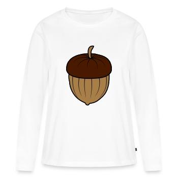 Eichel Nuss Design - Frauen Premium Bio Langarmshirt - Weiß - Vorne - Julia (174cm)