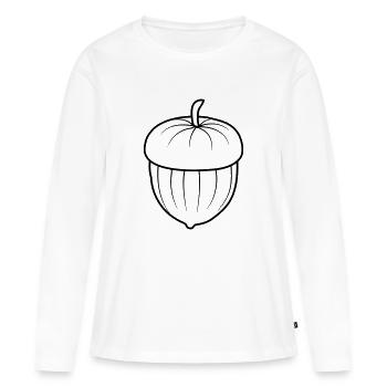 Design Eichel Nuss - Frauen Premium Bio Langarmshirt - Weiß - Vorne - Julia (174cm)