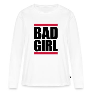 Strip Bad Girl - T-shirt manches longues Premium bio Femme - blanc - Devant - Julia (174cm)