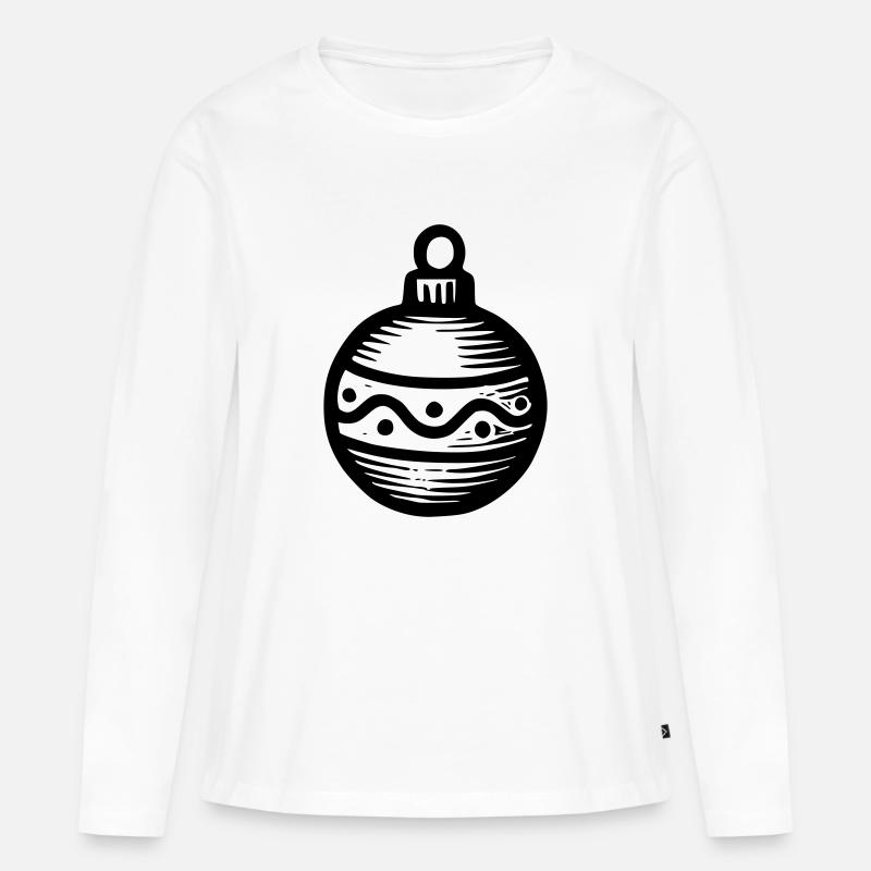 Weihnachtskugel - Frauen Premium Bio Langarmshirt - Weiß