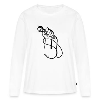 Micro Hand - Women's Premium Organic Long Sleeve Shirt - white - Front - Julia (174cm)