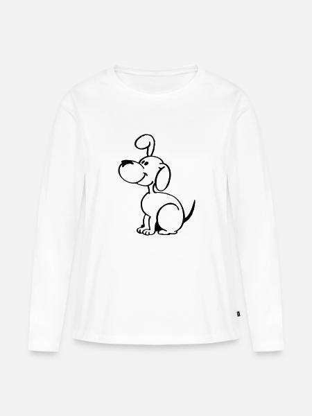 Hündchen - Frauen Premium Bio Langarmshirt - Weiß