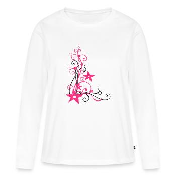 Vrille - T-shirt manches longues Premium bio Femme - blanc - Devant - Julia (174cm)