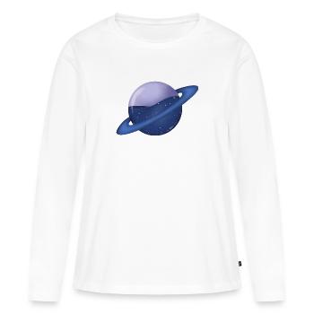 Galaxie-Planet - Frauen Premium Bio Langarmshirt - Weiß - Vorne - Julia (174cm)
