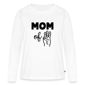 Mom of Three 3 Mom - Frauen Premium Bio Langarmshirt - Weiß - Vorne - Julia (174cm)