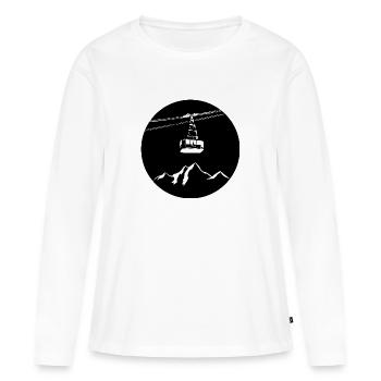 Montagne avec gondole blanche - T-shirt manches longues Premium bio Femme - blanc - Devant - Julia (174cm)