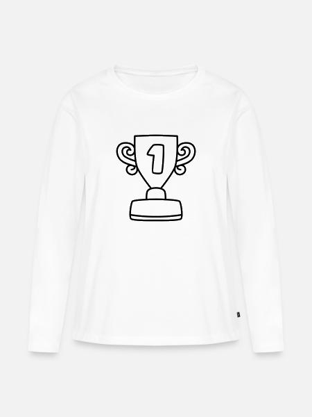 Pokal erster Platz - Frauen Premium Bio Langarmshirt - Weiß
