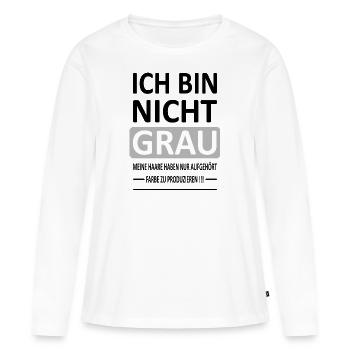 Ich bin Nicht GRAU - Version 1 - Frauen Premium Bio Langarmshirt - Weiß - Vorne - Julia (174cm)