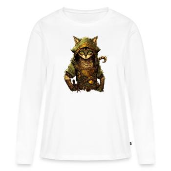 Link-Chat - Frauen Premium Bio Langarmshirt - Weiß - Vorne - Julia (174cm)