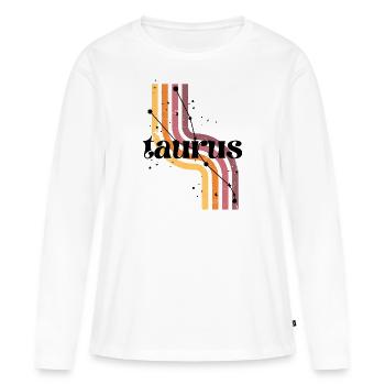 Taurus horoscope rétro - T-shirt manches longues Premium bio Femme - blanc - Devant - Julia (174cm)