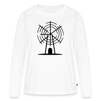 moulin a vent - T-shirt manches longues Premium bio Femme - blanc - Devant - Julia (174cm)