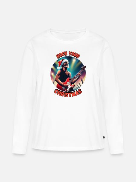Christmas rock 2 - Frauen Premium Bio Langarmshirt - Weiß