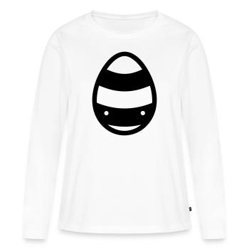 Ei - Frauen Premium Bio Langarmshirt - Weiß - Vorne - Julia (174cm)