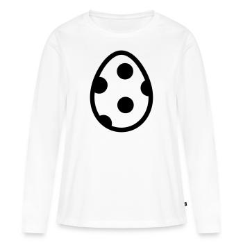 Ei - Frauen Premium Bio Langarmshirt - Weiß - Vorne - Julia (174cm)
