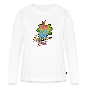 Alsace Vibes - T-shirt manches longues Premium bio Femme - blanc - Devant - Julia (174cm)