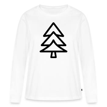 Sapin de Noël - T-shirt manches longues Premium bio Femme - blanc - Devant - Julia (174cm)