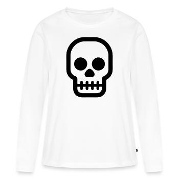 Tête de mort - T-shirt manches longues Premium bio Femme - blanc - Devant - Julia (174cm)