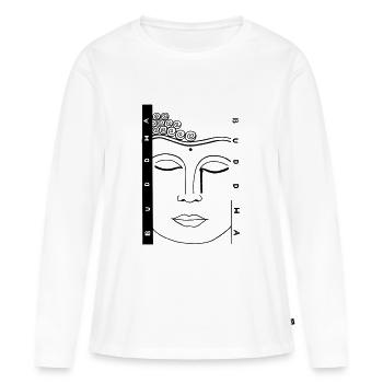 Buddha Buddhismus Geschenkidee - Frauen Premium Bio Langarmshirt - Weiß - Vorne - Julia (174cm)