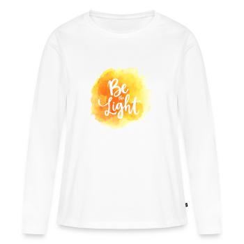 T-Shirt "Be the Light" – Elegance in Watercolor - Women's Premium Organic Long Sleeve Shirt - white - Front - Julia (174cm)
