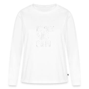 No Pain No Gain Shirt – Fitness Motivation - Frauen Premium Bio Langarmshirt - Weiß - Vorne - Julia (174cm)