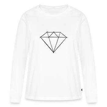 Edelstein Symbol Zeichnung - Frauen Premium Bio Langarmshirt - Weiß - Vorne - Julia (174cm)