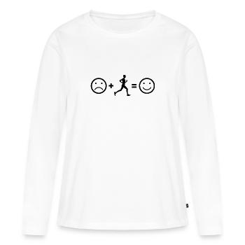 Course à pied, Jogging, Fitness, Jogging, Cross Country Runnin - T-shirt manches longues Premium bio Femme - blanc - Devant - Julia (174cm)
