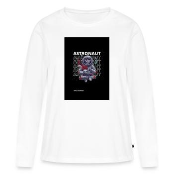 Singe cosmonaute - T-shirt manches longues Premium bio Femme - blanc - Devant - Julia (174cm)