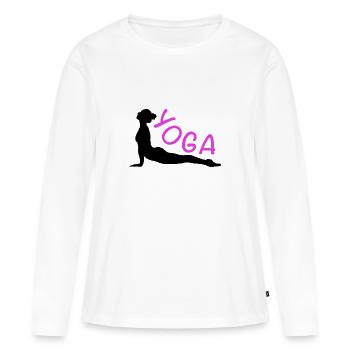 Yoga Sports - T-shirt manches longues Premium bio Femme - blanc - Devant - Julia (174cm)