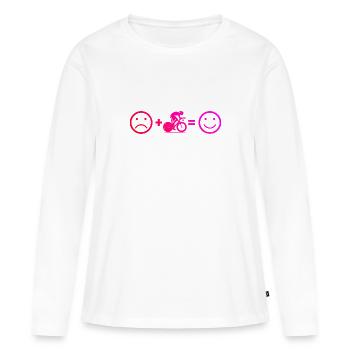 Vélo de route Vélo de route Cyclisme de route Cycliste de route - T-shirt manches longues Premium bio Femme - blanc - Devant - Julia (174cm)